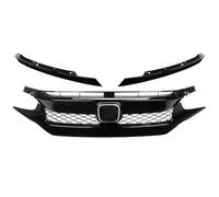 Front Kidney Grill For Civic 10th Gen 2016-2021 Front Grille Racing Grill Net Car Grid Splitter Upper Bumper Hood Mesh Grills Kits Auto Parts Front Grills(2016-2018 Type 1)
