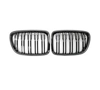 Front Kidney Grill For E84 For X1 18i 20i 25i 28i 2009-2015 1Pair Glossy Black Racing Grills Cover Double Line Car Front Bumper Kidney Grille Front Grills