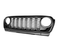 Front Kidney Grill For Jeep For Wrangler JL For Gladiator JT 2018 2019 2020 2021 2022 2023 2024 Car Front Grille Black Mesh Grille Front Grills(No camera hole)
