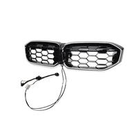 Front Kidney Grill Front Kidney Grille Racing Grill Radiator Hood Mesh Grid With Light Compatible With BMW 3 Series For G20 2023 2024 2025(Black-Honeycomb)