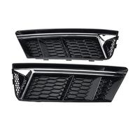 Front Kidney Grille 2Pcs Front Fog Light Grill Lower Bumper Grille Chrome Honeycomb Mesh Grille Cover for A4L B9 2016 2017 2018 Car Accessories Car Front Bumper Grille(Chrome)