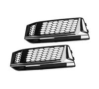 Front Kidney Grille Car Front Bumper Fog Light Grille Cover Honeycomb Mesh Grill For A4 B9 S4 2016 2017 2018 1Pair Front Grille Trim Stripes(Chrome Black)