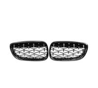 Front Kidney Grille For BMW E92 E93 51137157277 51137157278 Diamond Kidney Grill 2Pcs Front Bumper Grilles Gloss Black Front Grill(Semiplated)