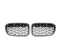 Front Kidney Grille For BMW For X3 F25 2010-2013 Silver Diamonds Style Racing Double Slat Grills All Black Single Line Front Bumper Grilles