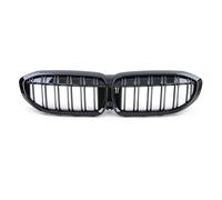 Front Kidney Grille For BMW G20 3-Series G20 G21 G28 2019-2022 Front Bumper Hood Kidney Grill Grilles Replacement Black Diamond Meteor Style Car Front Grilles(2 Slat-Gloss Black)