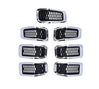 Front Kidney Grille For Jeep For Cherokee 2014-2018 Car Accessories 7pcs Front Inserts Grill Guard Trim ABS Replacement Automotive Grilles(Chrome)