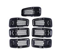 Front Kidney Grille For Jeep For Cherokee 2014-2018 Car Accessories 7pcs Front Inserts Grill Guard Trim ABS Replacement Front Bumper Grille(Glossy Blk)