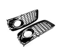 Front Kidney Grille Pair For A5 For S-Line S5 B8 RS5 2008 2009 2010 2011 2012 Car Fog Light Lamp Grill Cover Honeycomb Hex Front Grille(Glosssy Black)