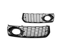 Front Kidney Grille Pair For A5 For S-Line S5 B8 RS5 2008 2009 2010 2011 2012 Car Fog Light Lamp Grill Cover Honeycomb Hex Front Grille(Chrome Black)