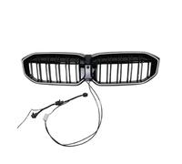 Front Kidney Grille Upper Bumper Radiator Hood With LED Light For BMW For 3 Series For G20 For 320i For 330i 2023 2024 Centre Front Main Grille(Black-Double Slat)
