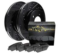[FRONT KIT] BLACK HART DRILL/SLOT DISC BRAKE ROTORS AND CERAMIC PAD BHCF.6800102