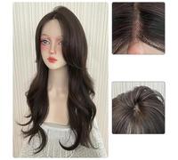 Front Lace Wig For Women With Long Hair, Middle Parted Bangs, Big Wavy Long Curly Hair, Natural Full Headband Style