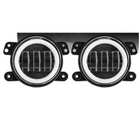 Front Lamp Assy For Jeep For Wrangler For Grand For Cherokee JK TJ LJ 1997 1998 1999 2000 2001 2002 2003 2004-2017 60W 4 Inch LED Fog Lights DRL Turn Signal Lamp(Black)