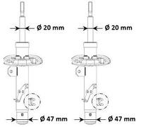 FRONT LEFT AND RIGHT 3348099 SHOCK ABSORBER FITS CITROËN C3 III 1.2 VTI 68