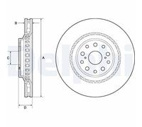 Front Left Brake Disc Delphi BG9186C Fits Lexus LS Braking System Vented Coated