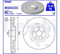 DELPHI BG9333C Brake disc