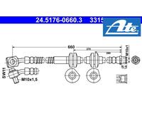 FRONT LEFT BRAKE HOSES 24.5176-0660.3 ATE I