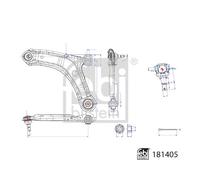 FRONT LEFT CONTROL ARM/TRAILING ARM WHEEL SUSPENSION FITS: SUZUKI S-CROSS 1.6