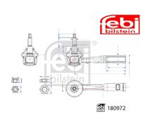 FRONT LEFT TIE ROD END AXIAL JOINT 180972 FEBI BILSTEIN I