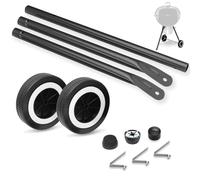 Front Leg Kit and Wheels for Weber 18” 22” Kettle Grills, 6" Grill Wheels for Weber 65930, 65130 Front Leg for Charcoal Grill, Black Front Leg