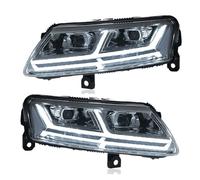 Front Light Assembly Assy For A6 A6L C6 S6 2004-2011 Car Headlight Front Light Dynamic Turn Signal LED Low And High Beam Lens Headlamp Assembly(2Piece Chrome,For Halogen)