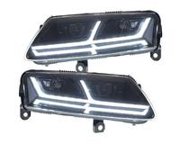 Front Light Assembly Assy For A6 A6L C6 S6 2004-2011 Car Headlight Front Light Dynamic Turn Signal LED Low And High Beam Lens Headlamp Assembly(2Piece Black,For Halogen)