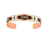 FRONT LINE JEWELRY Artisan-Crafted Native American Bracelets Adjustable Copper Cuff for Men and Women Native Sunburst Tribal Monarch Butterfly and Wolf Bracelet Designs