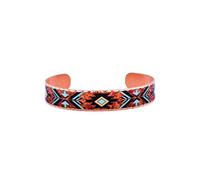 FRONT LINE JEWELRY Native American Bracelets Cuff - Maroon & Turquoise Accented Adjustable Copper Bracelet for Men & Women, Artisan Copper Jewellery with Gift Box