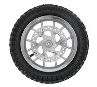Front Motorcycle Wheel Tire, Rubber Front Wheel Tire 12.5x2.75in Disc Brake Sprocket Bolts for 2 Stroke Mini Dirt Bike (B(silver