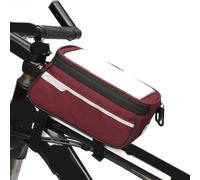 Front Mounted Bike Bag for Mountain Bikes with Construction Reflective Elements and Tool Friendly Interior Organization (21 * 9 * 10.5cm Red)