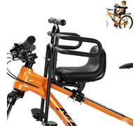 Front Mounted Kids Bike Seat Child Bicycle Seat with Footrests，B | Safe front-mounted child bike seat with adjustable footrests, strong frame and comfortable design for family cycling.