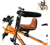Front Mounted Kids Bike Seat Child Bicycle Seat with Footrests，C | Safe front-mounted child bike seat with adjustable footrests, strong frame and comfortable design for family cycling.