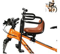 Front Mounted Kids Bike Seat Child Bicycle Seat with Footrests，D | Safe front-mounted child bike seat with adjustable footrests, strong frame and comfortable design for family cycling.