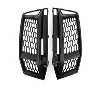 Front Net 1 Pair Car Front Bumper Fog Light Grille Cover Honeycomb Mesh Grill For A4 B9 S4 2016 2017 2018 Glossy Black Front Grille(Black)