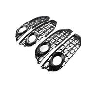 Front Net 1 Pair Car Front Bumper Honeycomb Mesh Fog Light Grille Cover For A4 For Allroad 2010-2016 Glossy Black ABS Plastic Radiator Grille(Glossy Black)