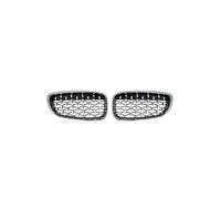Front Net 1 Pair Left Right Front Diamond Kidney Grill Racing Grilles Gloss Black For BMW X2 F39 2018 2019 2020 2021 Radiator Grille(Silver)