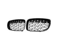 Front Net Car Diamond Grill Front Kidney Bumper Grilles Racing Grill Silver Grille For BMW E81 E82 E87 E88 128I 130I 135I 1 Series Front Grille(Silverblack)