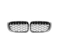 Front Net Car Front Grille Racing Grills Diamond Kidney Grilles For BMW X3 X4 F25 F26 2014 2015 2016 2017 Chrome Meteor Front Grille(Silver)
