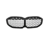 Front Net Front Bumper Kidney Grill FOR BMW 1 SERIES F40 2020+ ABS Front Diamond Style Racing Grills Glossy Black Body Front Grille(Black and silver)