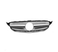 Front Net Front Kidney Grilles Radiator Grille Bar For Mercedes For Benz C Class W205 C180 C200 C250 C300 C350 C400 C43 2014-2018 Grille Upper Grill Front Bumper Hood Mesh(Silver)