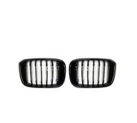 Front Net Kidney Grilles Radiator Grille Bar One Pair Front Kidney Grilles 1 Slats Singel Line For BMW 3 4 X3 X4 G01 G02 G08 2018 2019 2020 2021 Racing Grills(Gloss black)