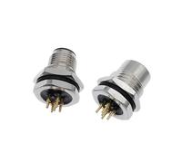 Front nut socket 4 5 8pin screw threaded male female M12 M16 waterproof connectors PCB sensor connector panel IDGTTLDF(Male 8pin)