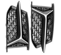 Front Of The Vehicle Compatible With For RS6 C8 2018 2019 2020 2021 2022 2023 2024 Car Front Bumper Fog Light Cover Grille Honeycomb Grill