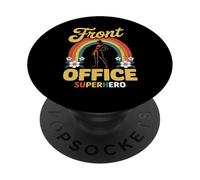 Front Office Secretary Superhero Heroic Admin Support Funny PopSockets Adhesive PopGrip