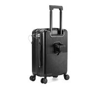 Front Opening Hard Shell Cabin Suitcase, Expandable Carry On Luggage