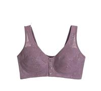 Front Opening Mom Underwear Vest Pure Women's Middle-Aged and Elderly Bra Large Cup Size Lace Non Sponge Bra