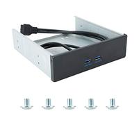 Front Panel USB 3.0 Hub, 2 - Port High Speed USB 3.0 Front Panel with 20Pin Interface, Optical Disk Driver Front Panel for PC Case, Aluminum Alloy Material, Plug and Play