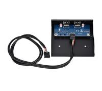 Front Panel USB Hub, 3.5 Inch USB2.0 2 Port 9-pin Tinned Copper Wire Floppy Drive Front Panel