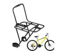 Front Pannier Rack - Aluminum Alloy Mountain Bicycle Carrier, Black Cargo Bracket Luggage Stand, Multifunction Fronts Fork Loader, Touring Gear Mount | Road Bike Shock Absorbing Front Rack for