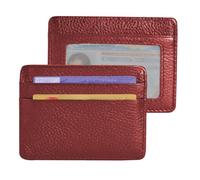 Front Pocket Wallet Credit Card Holder Slim Wallet with ID Window for Men and Women, red wine, 4.2 x 3.15 x 0.08 inches, Minimalist